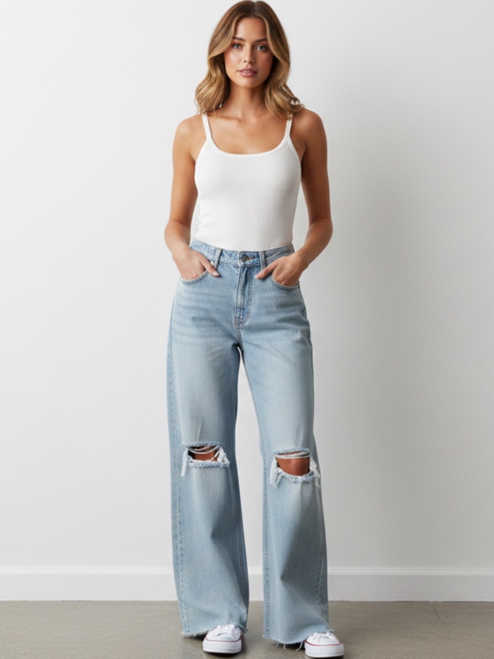 NWT And Now This distressed boot cut, Midrise 5 pocket denim jeans  30